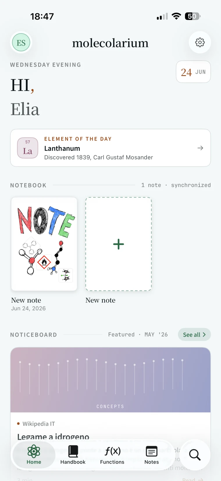 Indice di Molecolarium su iPhone
